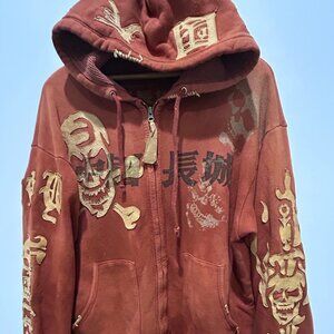 RARE The Great China Wall Los Angeles Skull hoody